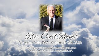 Funeral Services of Rev Cecil Reeves December 24th 1937  September 12th 2024 [upl. by Inahpets]