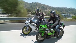 Sportbike vs Naked Bike ZX6R vs YZFR6 amp Z900 vs FZ09 — ON TWO WHEELS [upl. by Emixam]