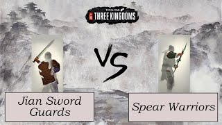 E30 Jian Sword Guards vs Spear Warriors  Total War Three Kingdoms 1 v 1 Unit Comparisons [upl. by Bate]