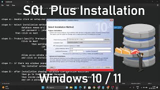 SQL PLUS Installation on Windows 1011 Guide  StepbyStep Tutorial [upl. by Eduino]