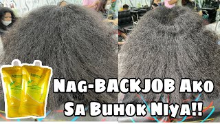 BREMOD KERATIN SILKY STRAIGHT REBONDING ON KINKY HAIR  BACKJOB NGA BA  Chading [upl. by Eirroc]