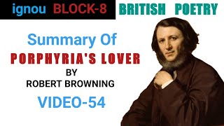 PORPHYRIAS LOVER by Robert Browning  BRIEF SUMMARY [upl. by Otnas]