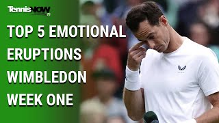 Top 5 Emotional Eruptions Wimbledon Week One [upl. by Yrtnej154]