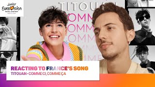 Reacting to Frances Song for Junior Eurovision 2024  Titouan  Comme Ci Comme Ça [upl. by Carolus]