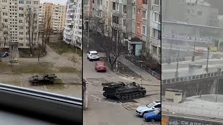 As imagens das tropas russas na zona residencial de Obolon a poucos quilÃ³metros do centro de Kiev [upl. by Yevreh723]