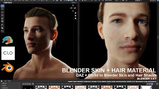 Blender SKIN  HAIR SHADER 34  Daz3d to Blender  Clo3d to Blender  Material and Texture Set up [upl. by Rimat]