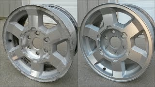 Pitted Aluminum Wheel RestorationPainting  How To  17quot GMC Rims [upl. by Coucher]