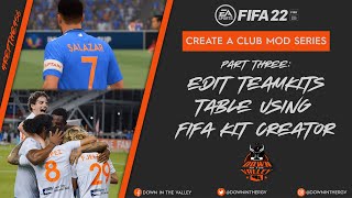 FIFA 22  Create A Club  Easiest Method To Edit Squad File for Kit Numbers Collars Colors Etc [upl. by Kazue]