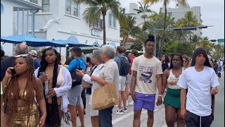 Spring Break 2023  Walking Miami Beach Ocean Drive Before Curfew [upl. by Natlus735]