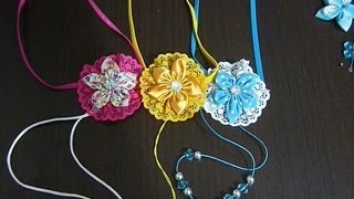 Diy Tiaras en tela para el cabelloHermosas flores de Tela Satinada o Raso [upl. by Retnyw]