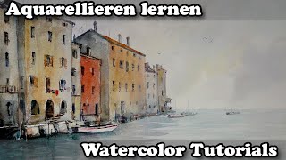 Aquarell Der Hafen von Rovonj  Kroatien [upl. by Maighdlin854]