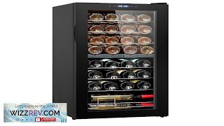 VEVOR 32Bottle Wine Cooler Dual Zone Freestanding Refrigerator with LED Light Review [upl. by Initof483]