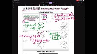 Arc and angle measures Intersecting chords secants and tangents [upl. by Tterag856]