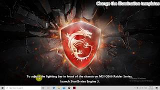 MSI® HOW TO adjust the lighting bar on MSI GE66 Raider Series notebook [upl. by Tlevesor]