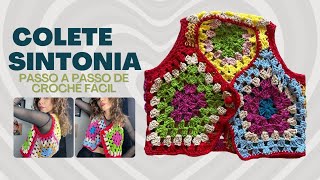 TUTORIAL CROCHÊ COLETE SINTONIA  PAP FÁCIL [upl. by Fin]