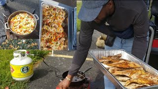 đź‡¨đź‡¦FRY FISH AND FESTIVALS  ROAST FISH STUFFED WITH HOME MADE SEASONINGSfish tea đź‡¨đź‡¦đź‡Żđź‡˛ [upl. by Rehctelf]