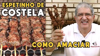 Como Fazer Espetinho de Costela  Dica de Amaciar Carne  Tv Churrasco [upl. by Fleeman]