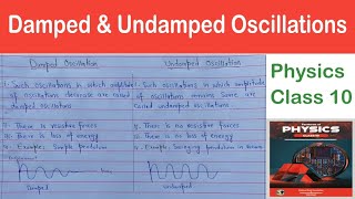 difference between damped and undamped oscillations  damping class 10  physics 10  fazal academy [upl. by Tillfourd]