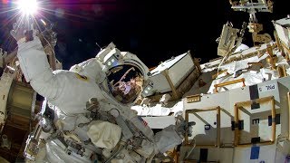 LIVE ISS EVA US Spacewalk 51 Ricky Arnold and Drew Feustel [upl. by Elledoj]