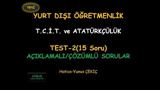 YURT DIŞI ÖĞRETMENLİK TCİNKILAP TARİHİ TEST 2 [upl. by Bradan]