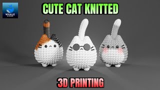 Cute Cat Knitted Crochet 3D Printing [upl. by Ap]