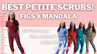 BEST Petite Scrubs  Figs  Mandala Review  Loving the Yola Skinny High Waist [upl. by Janel]