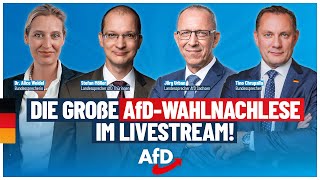 Wahlnachlese Thüringen amp Sachsen Weidel Chrupalla Möller amp Urban live  AfD [upl. by Nelson]