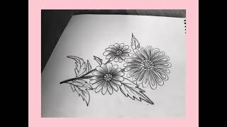 beautiful flowers art with pencil shading how to drow a flower pencil art [upl. by Mia795]