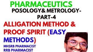 PART4 METROLOGY amp POSOLOGY  ALLIGATION METHOD  PROOF SPIRIT CALCULATIONS  subscribe [upl. by Eohce909]