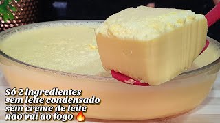 SEM LEITE CONDENSADO E SEM CREME DE LEITE SÓ 2 INGREDIENTES E NÃO VAI AO FOGO SOBREMESA INCRÍVEL [upl. by Bohner]