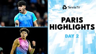 Alcaraz Faces Jarry Shelton amp Moutet Clash  Paris 2024 Day 2 Highlights [upl. by Anairuy214]