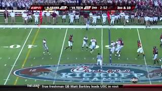 2009 ChickFilA Kickoff Game  5 Alabama vs 7 Virginia Tech Highlights [upl. by Ylrad836]