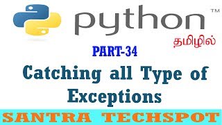 34  Python Beginners Tutorial in Tamil  Catching all type of Exceptions in python [upl. by Atikahs113]