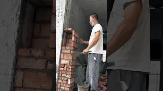 The process of building a front door brick wall [upl. by Nah620]