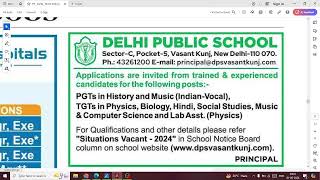 DPS amp Dav School Job  Teaching Job Wednesday  Teacher Job Sahi Hai [upl. by Dranoel]