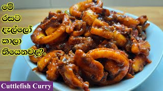 දැල්ලෝ කරිය  Dallo Curry  Cuttlefish Masala Curry [upl. by Egidius]