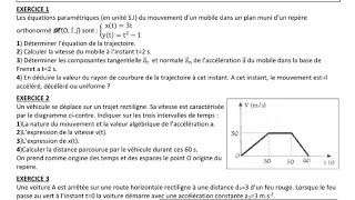 Exercice cinématique TS trajectoire et base de Frenet [upl. by Lutim535]