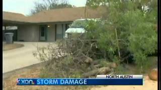 KXANStorm Damage Across Travis COunty [upl. by Aratahc787]