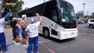 Dallas Mavericks staff head to San Antonio for Dirks last game [upl. by Notsud]