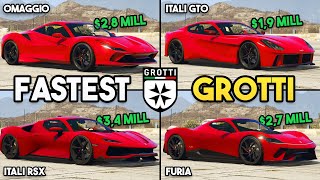 GTA 5 ONLINE  TURISMO OMAGGIO VS ITALI RSX VS ITALI GTO VS FURIA WHICH IS FASTEST GROTTI [upl. by Lindly631]