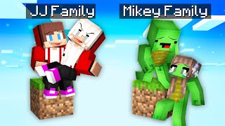 JJ Family vs Mikey Family on ONE BLOCK in Minecraft Maizen [upl. by Cranford]