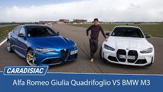 Comparatif  Alfa Romeo Giulia Quadrifoglio VS BMW M3  familiales débridées [upl. by Zsa]