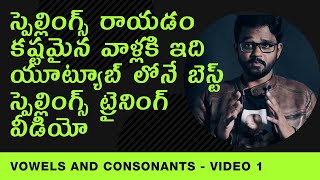 Vowels and Consonants pronunciation in Telugu  Learn English Spellings in Telugu easily  Day 1 [upl. by Emylee20]