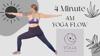 4 Minute Morning Yoga or Afternoon Energy Boost Flow [upl. by Haziza]