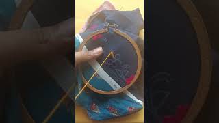 Embroidery shorts embroidery shortvideo short diy artwork treadwork notchstitch [upl. by Gnoc400]