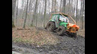 Deutz 6206 AS mit Ritter Forstaufbau im Matsch [upl. by Flight723]