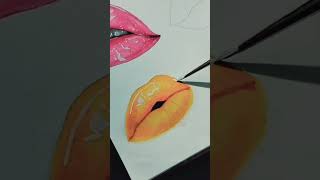 lip drawing with watercolor watercolordrawing drawing [upl. by Wareing]