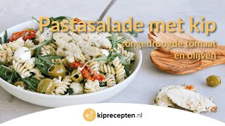 Pastasalade met kip  Kipreceptennl Een heerlijke frisse maaltijdsalade [upl. by Gersham]