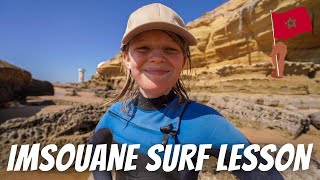 A SURFING AND SKATE LESSON BACK IN IMSOUANE 🇲🇦 What is Imsouane like now [upl. by Icul]