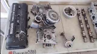 240SX Engine Teardown  Blown Head Gasket [upl. by Isaak]